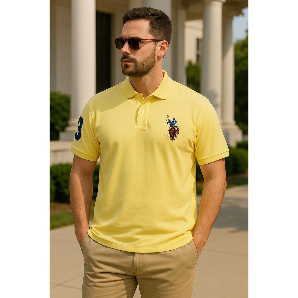 NWT U.S. Polo Assn. Classic Polo Shirt – XXL – Yellow with Flesh Pony Logo